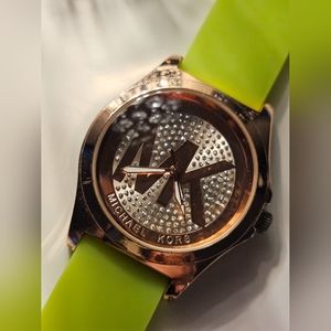 Michael Kors neon watch! Sparkly! ✨💚